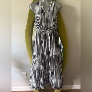 Torrid white and navy striped Dress